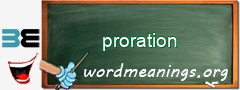 WordMeaning blackboard for proration